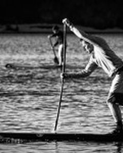 learning to surf an SUP race board
